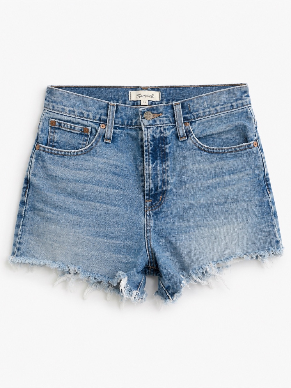 Madewell The Perfect Jean Short Size 25 Distressed Raw Hem High Rise Denim